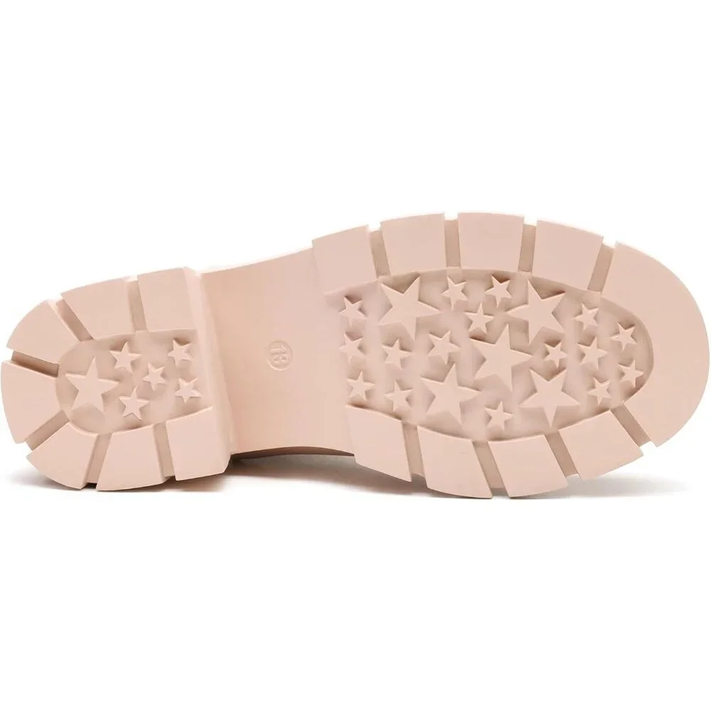 🆕Girls Pink Polyurethane Cowgirl Ankle Comfortable Slip on Lug Sole Boot